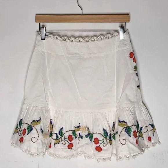 NWOT Farm Rio Pitanga Embroidery Crochet Mini Skirt Medium - Picture 4 of 9